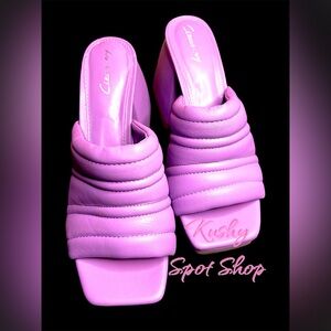 NWT CIRCUS NY BY SAM EDELMAN✨💜👡 PUFFY STRAP PURPLE Leather 💜✨👡 Chunky Heels